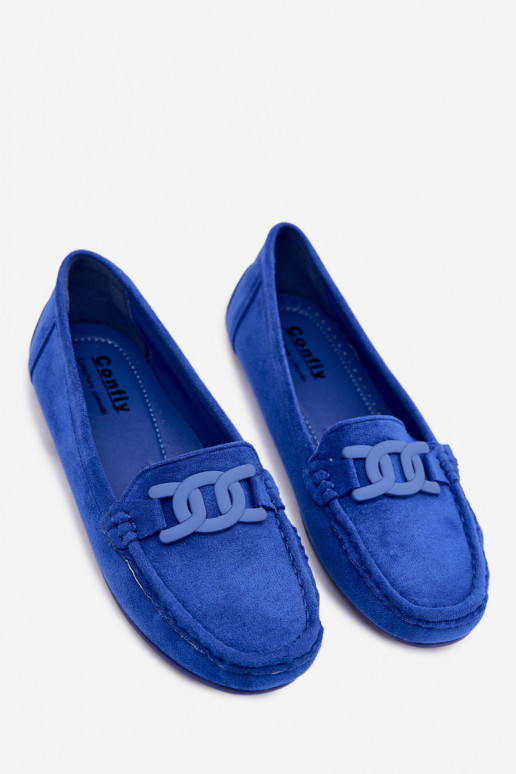 Damen reiche Wildledermokassins in Blau Rabell