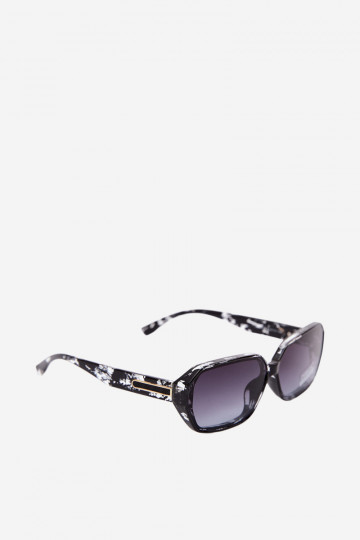 Damen-Sonnenbrillen mit UV-Filter schwarz mit Marmor-Effekt 2
