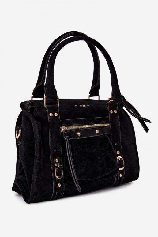 Tasche aus Kunstveloursleder schwarz Lendra