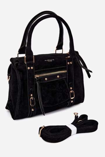 Tasche aus Kunstveloursleder schwarz Lendra 2