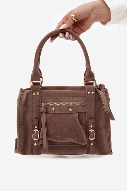 Tasche aus Kunstveloursleder lehmfarben Lendra