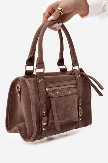 Tasche aus Kunstveloursleder lehmfarben Lendra 2