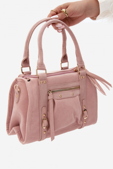 Tasche aus Kunstveloursleder rosa Lendra 2