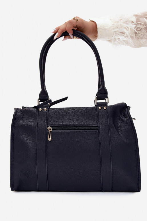 Große Tasche aus Kunstleder dunkelblau Nolita
