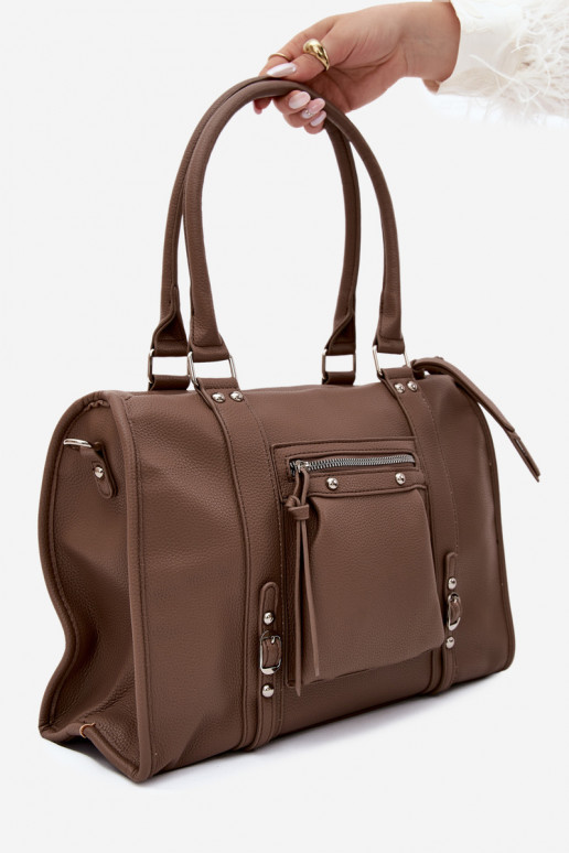 Große Tasche aus Kunstleder lehmfarben Nolita