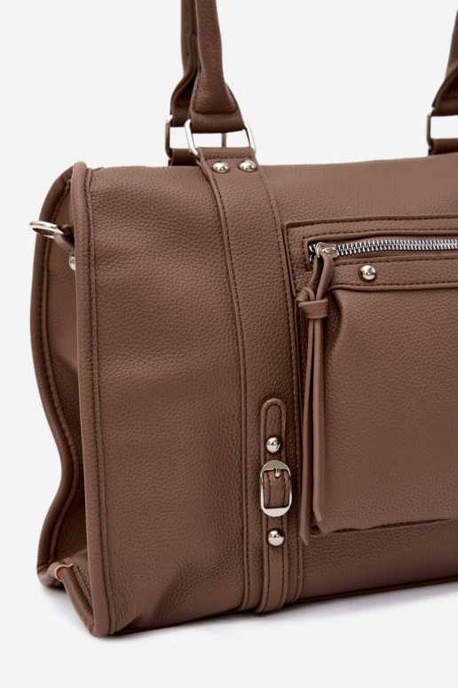 Große Tasche aus Kunstleder lehmfarben Nolita