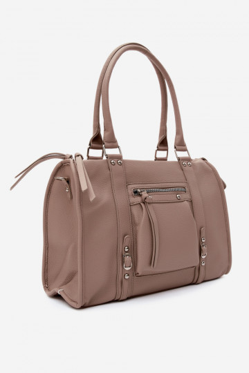Große Tasche aus Kunstleder elfenbeinfarben Nolita 2