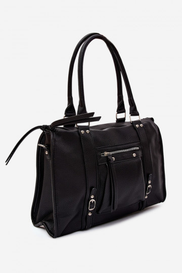 Große Tasche aus Kunstleder schwarz Nolita 2