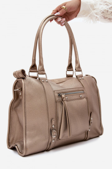Große Tasche aus Kunstleder goldfarben Nolita 2