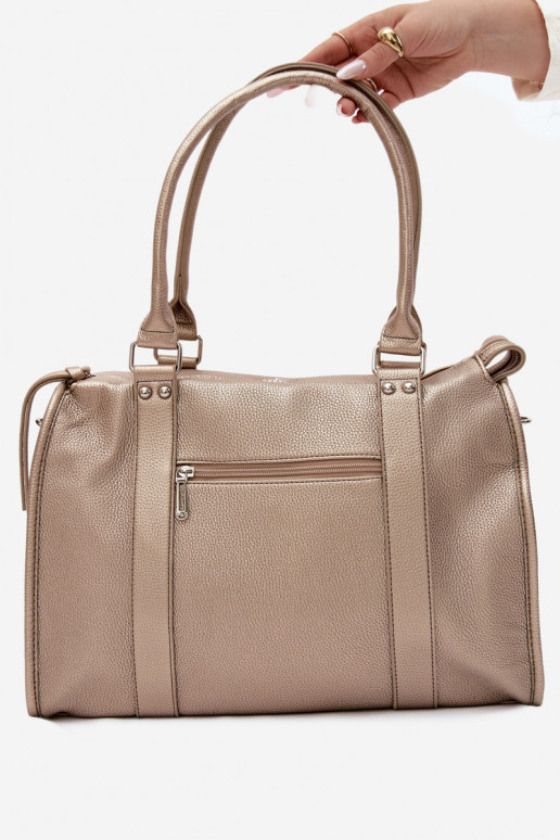 Große Tasche aus Kunstleder goldfarben Nolita