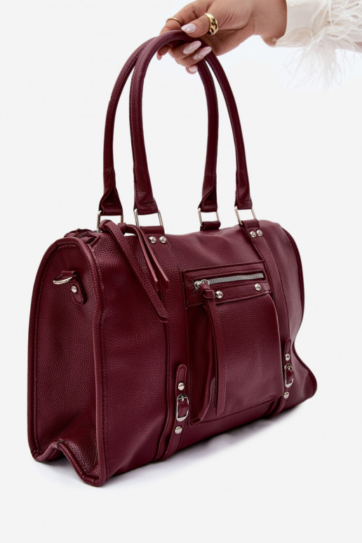 Große Tasche aus Kunstleder bordeaux Nolita