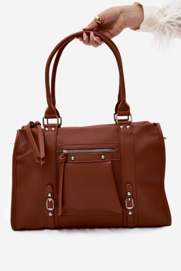 Große Tasche aus Kunstleder braun Nolita