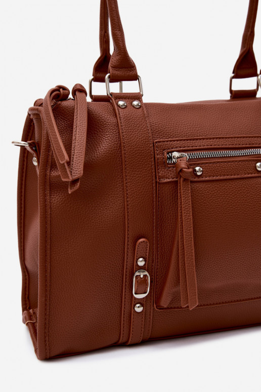 Große Tasche aus Kunstleder braun Nolita