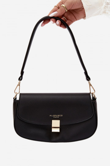 Kleine Handtasche aus Kunstleder schwarz Acacia