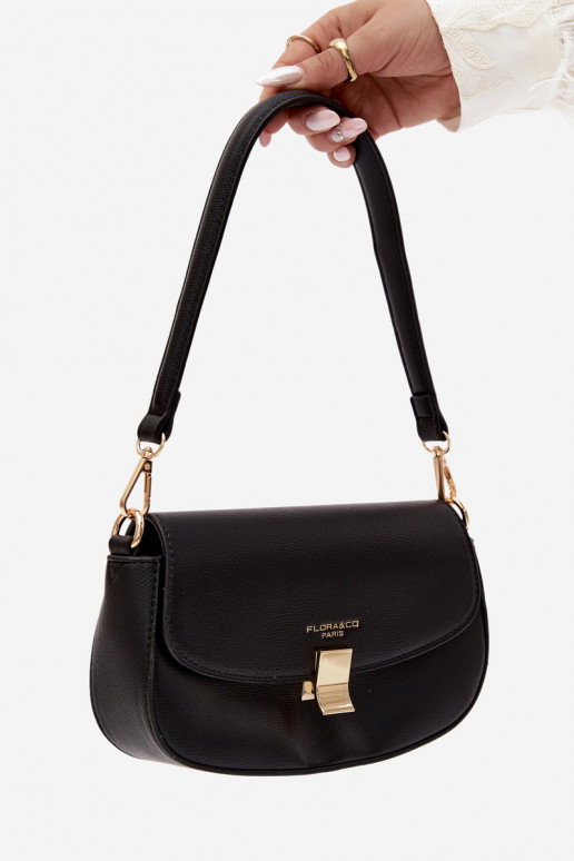 Kleine Handtasche aus Kunstleder schwarz Acacia