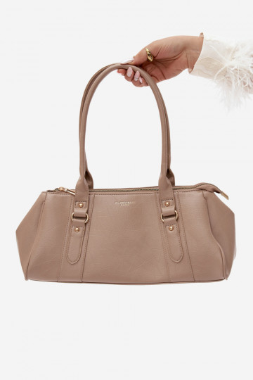 Handtasche aus Kunstleder elfenbeinfarben Muni