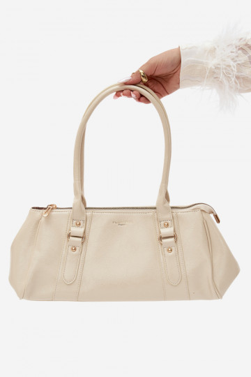 Handtasche aus Kunstleder elfenbeinfarben Muni