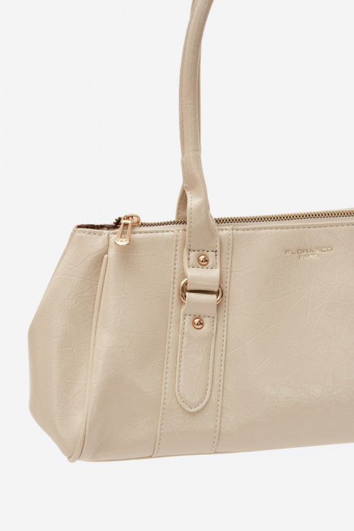 Handtasche aus Kunstleder elfenbeinfarben Muni