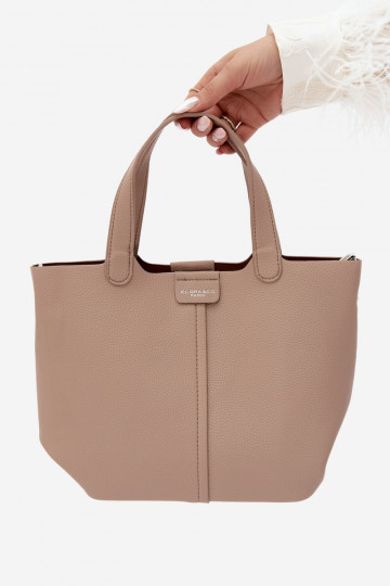 Handtasche aus Kunstleder elfenbeinfarben Blaire