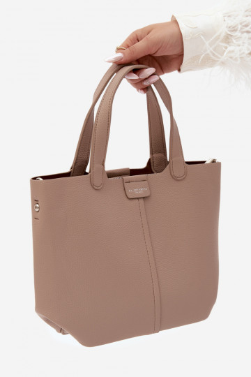 Handtasche aus Kunstleder elfenbeinfarben Blaire 2