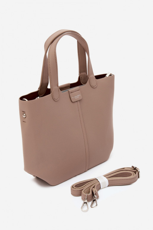 Handtasche aus Kunstleder elfenbeinfarben Blaire