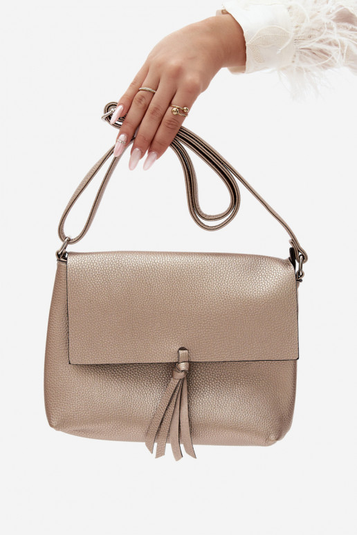 Postboten-Stil Handtasche aus Kunstleder gold Sigrid