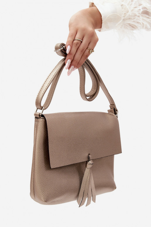 Postboten-Stil Handtasche aus Kunstleder gold Sigrid