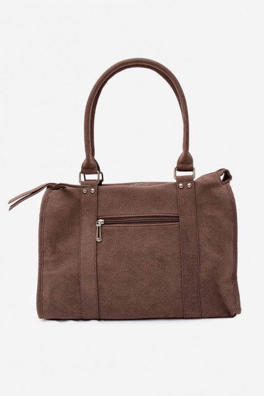Große Tasche aus Kunstveloursleder in Tonfarbe Nolita