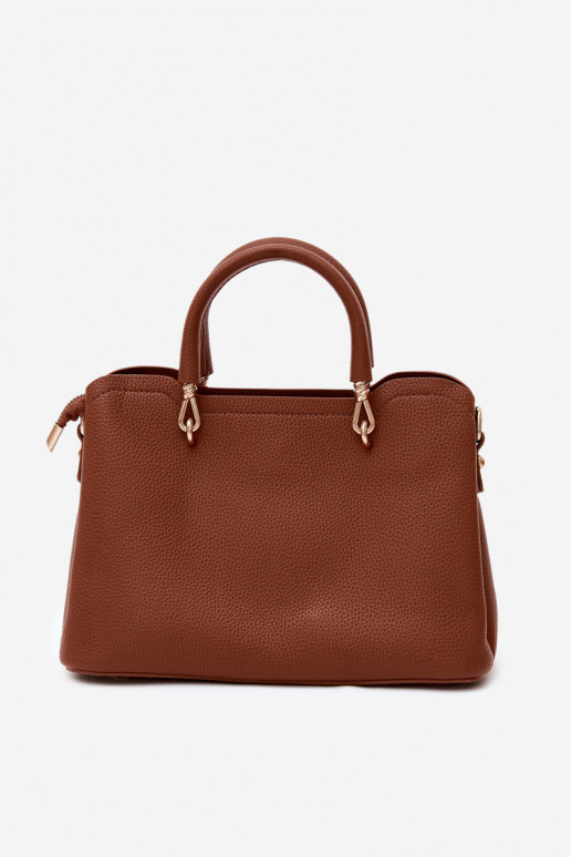 Tasche aus Kunstleder mit Schlüsselanhänger und Blumenmotiven in braun Noomi