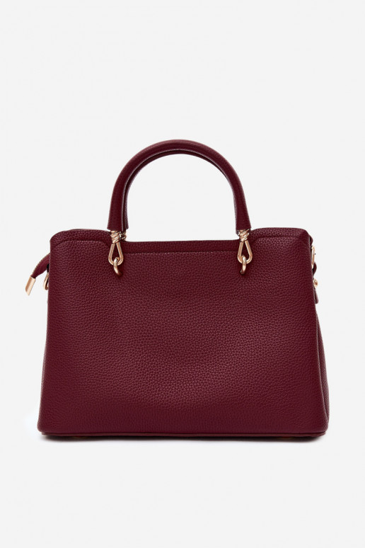 Handtasche mit Kunstleder-Schlüsselanhänger mit Blumenmotiven in bordeaux Noomi