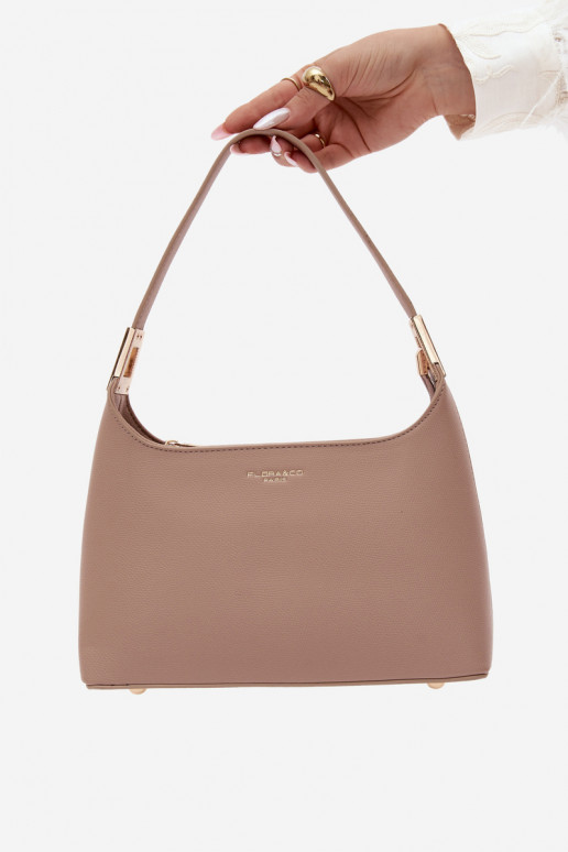 Handtasche aus Kunstleder in Elfenbein Gretta