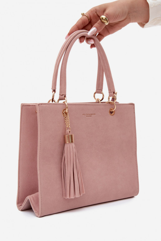 Typ Tasche aus Kunstveloursleder in Rosa Ottilie