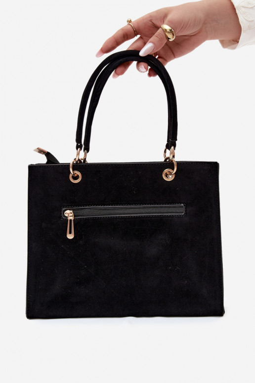 Tasche aus Kunstveloursleder in schwarz Ottilie