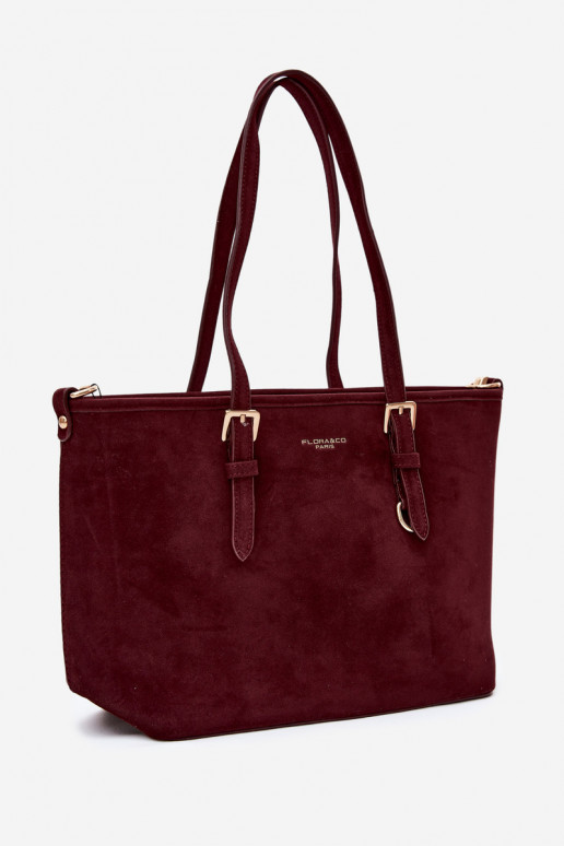 Tasche aus Kunstveloursleder in bordeaux Araminta