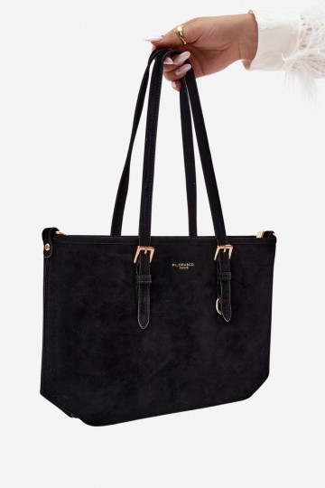 Tasche aus Kunstveloursleder in schwarz Araminta 2