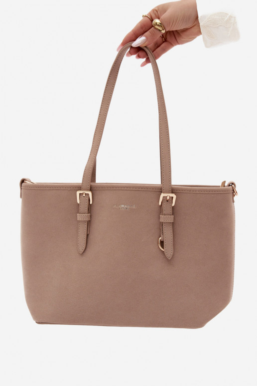 Tasche aus Kunstveloursleder in elfenbein Araminta