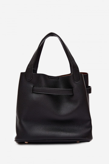 Schwarze Handtasche aus Kunstleder mit Kosmetiktäschchen Crumble 2