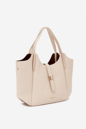 Helle sandfarbene Handtasche aus Kunstleder Toffee 2