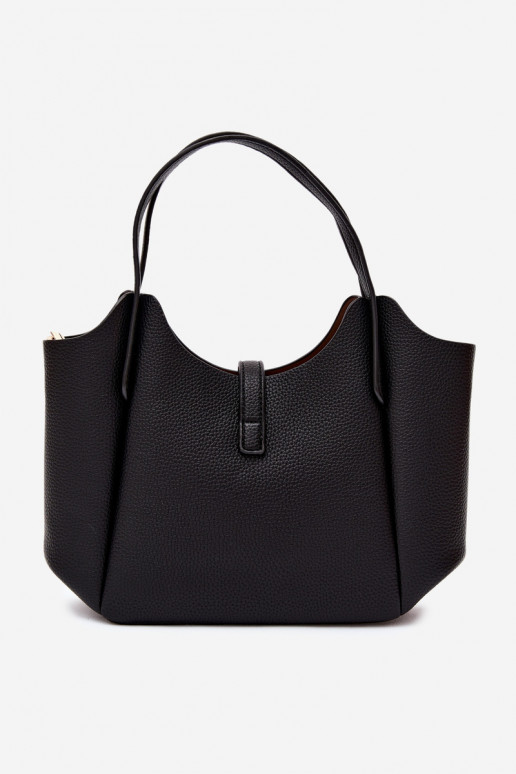 Schwarze Handtasche aus Kunstleder Toffee