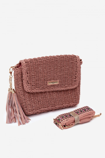 Kleine rosa Postboten-Handtasche mit durchbrochenen Elementen Tamara 2