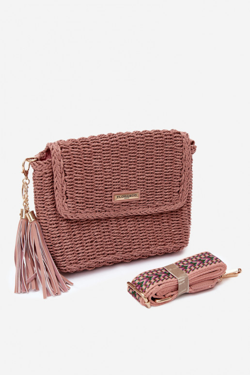 Kleine rosa Postboten-Handtasche mit durchbrochenen Elementen Tamara