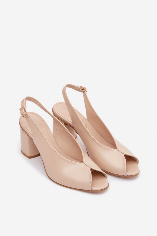Eleganter Stil Damensandalen mit Absätzen Aufzeichnen Zazoo 1085 Beige