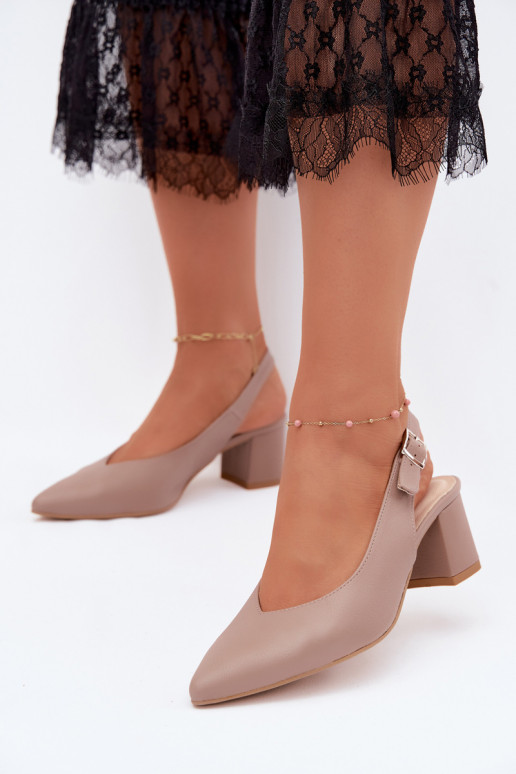 Damensandalen Ze Szpiczastym Noskiem mit Absätzen Zazoo 1122 Tonfarbe