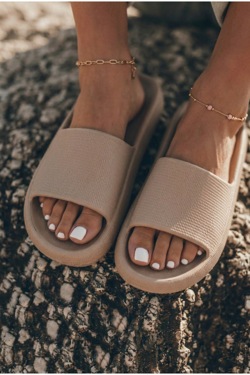 Leichte Damen-Schaum-Slipper auf dicker Sohle in Braun Querceria