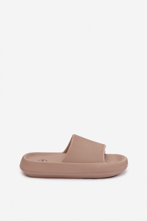 Leichte Damen-Schaum-Slipper auf dicker Sohle in Braun Querceria