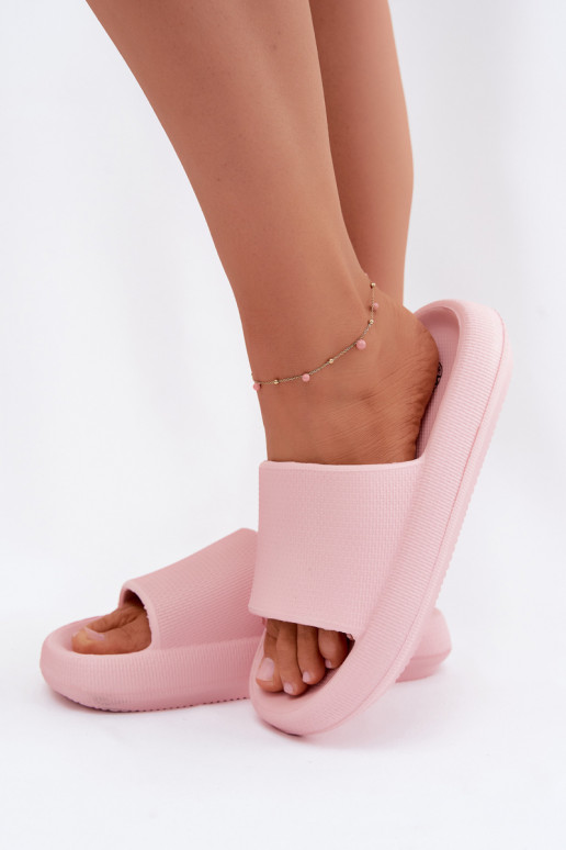 Leichte Damen-Schaum-Slipper auf dicker Sohle in Rosa Querceria