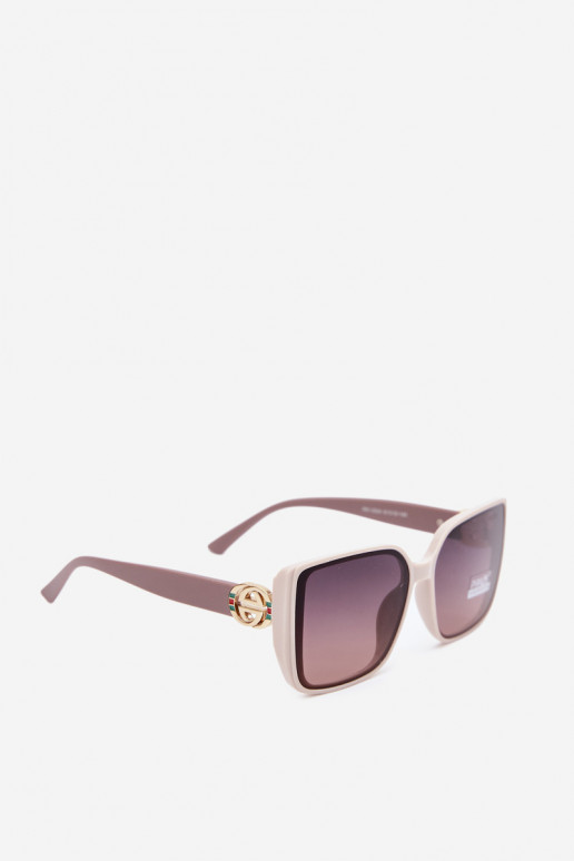 Sonnenbrille mit dekorativen Details in Sandfarbe