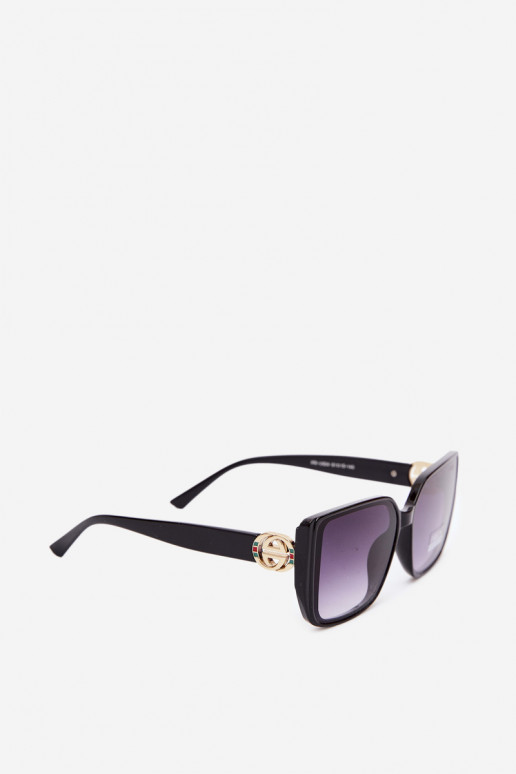 Sonnenbrille mit dekorativen Details in Schwarz