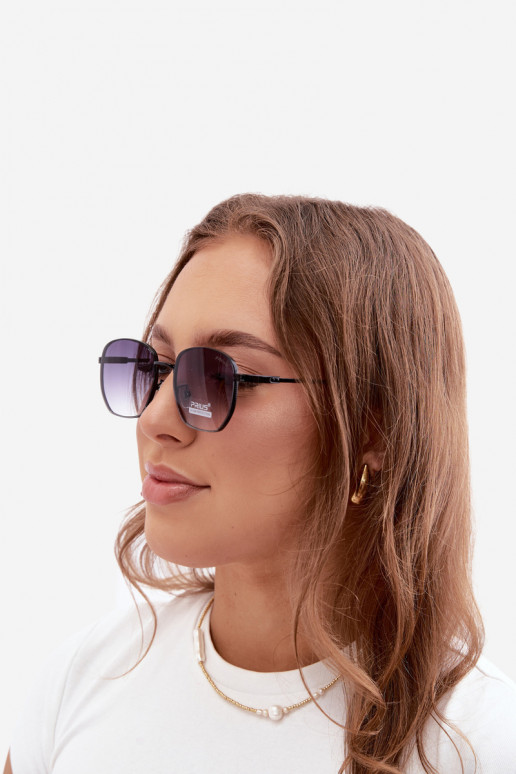 Sonnenbrille mit dünnen Rahmen UV 400 in Schwarz
