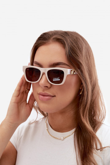 Damen-Sonnenbrille mit UV-Filter in Sandfarbe